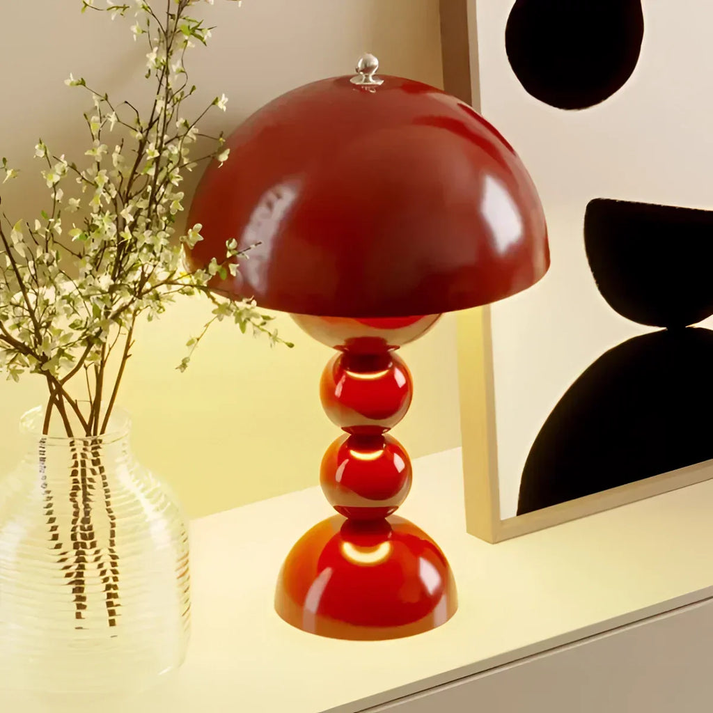 Luma Dome Table And Desk Lamp Mid Century Mushroom Style With Rechargeable Battery