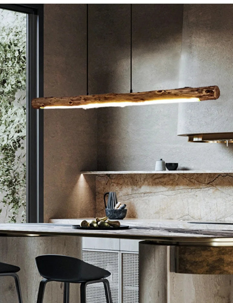 Tree trunk pendant lamp