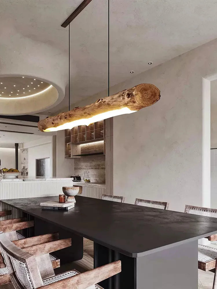 Tree trunk pendant lamp