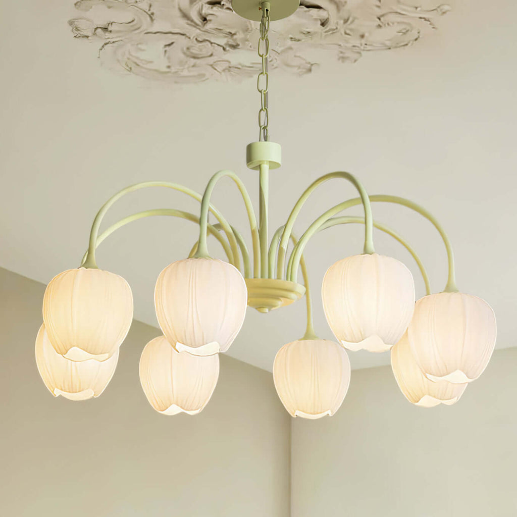 Tulip Matcha Chandelier - 5-8 Lights 8