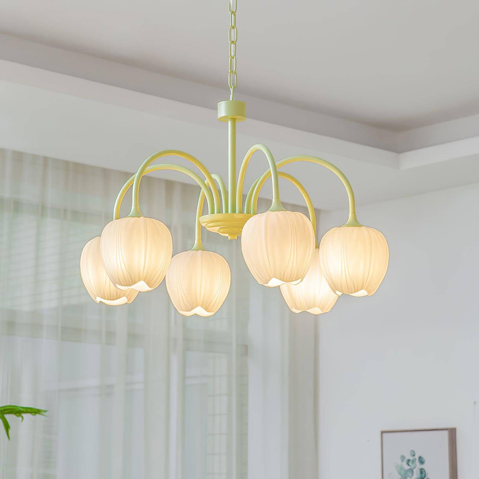 Tulip Matcha Chandelier - 5-8 Lights 9