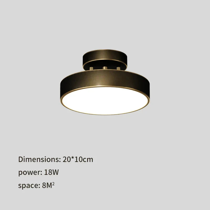 Aurea Brass Drum Ceiling Lamp With Tilt And White Acrylic Shade