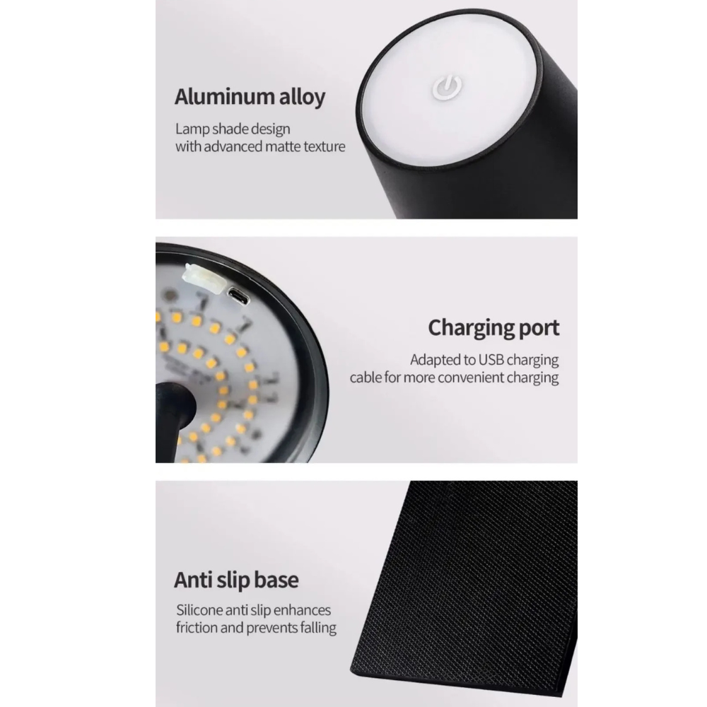 Lámpara de mesa recargable por USB