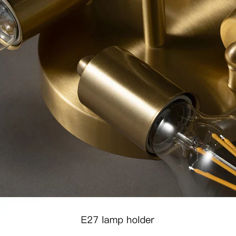 Aurum Crest Chandelier With Glass Shade And Golden Copper Finish