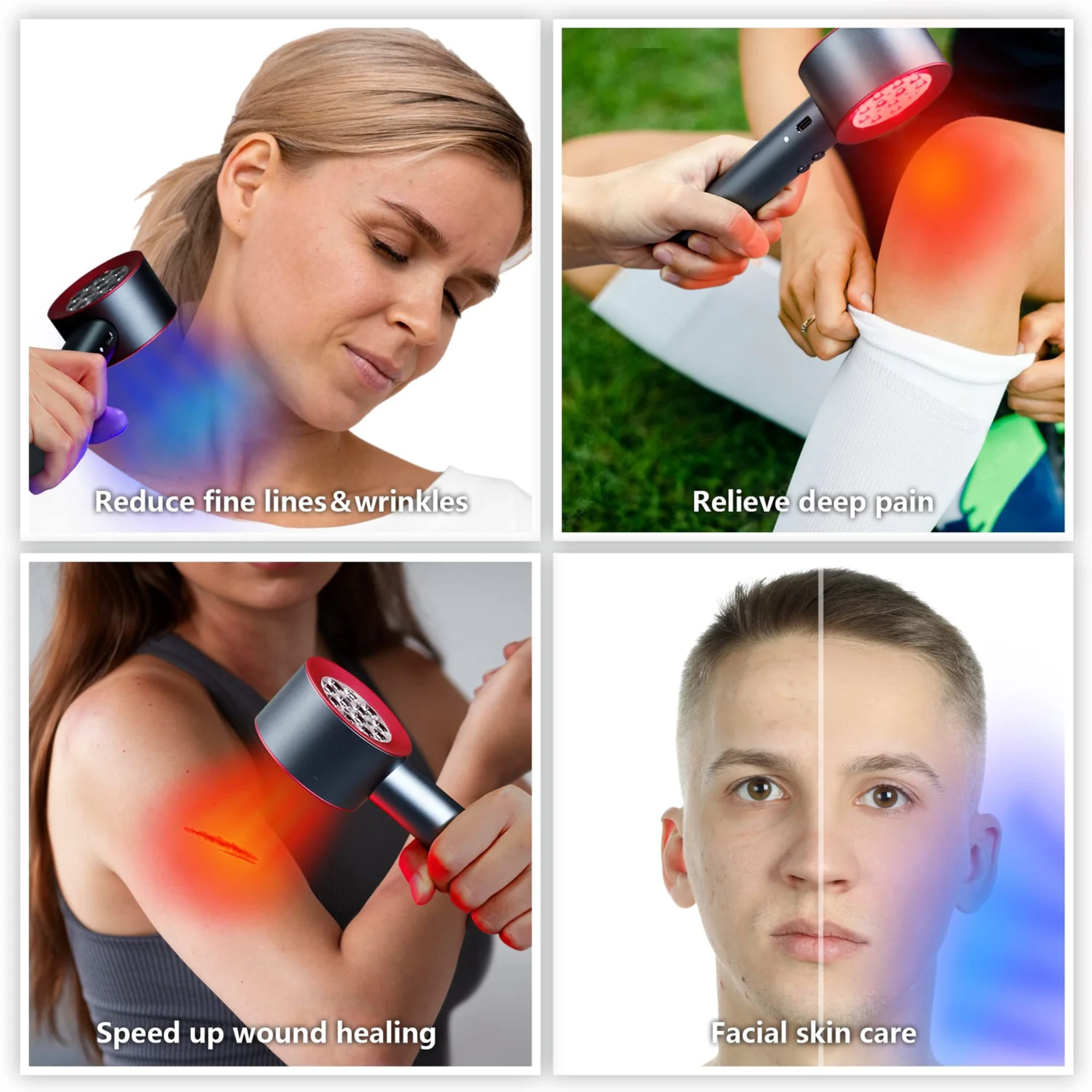 Red and Blue Light Therapy Handheld Device Best At Home Low-level laser therapy