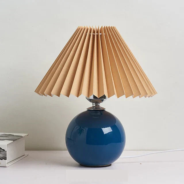 Aurelia Pleated Vintage Table Lamp With Classic Charm