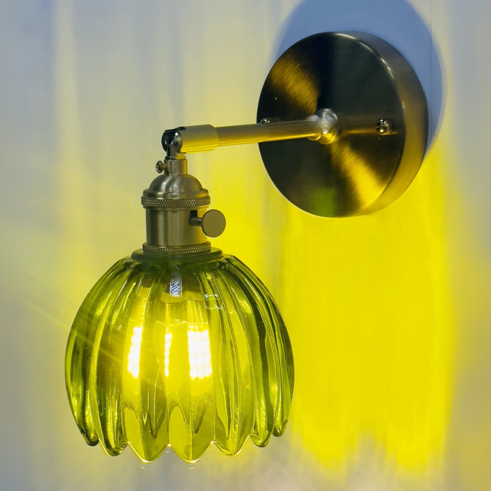 Vintage wall lamp glass