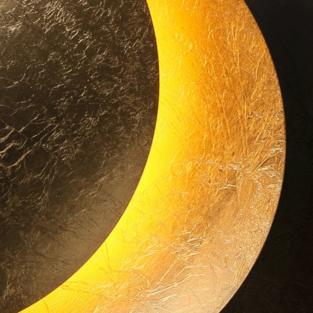 Vegglampe måne gull