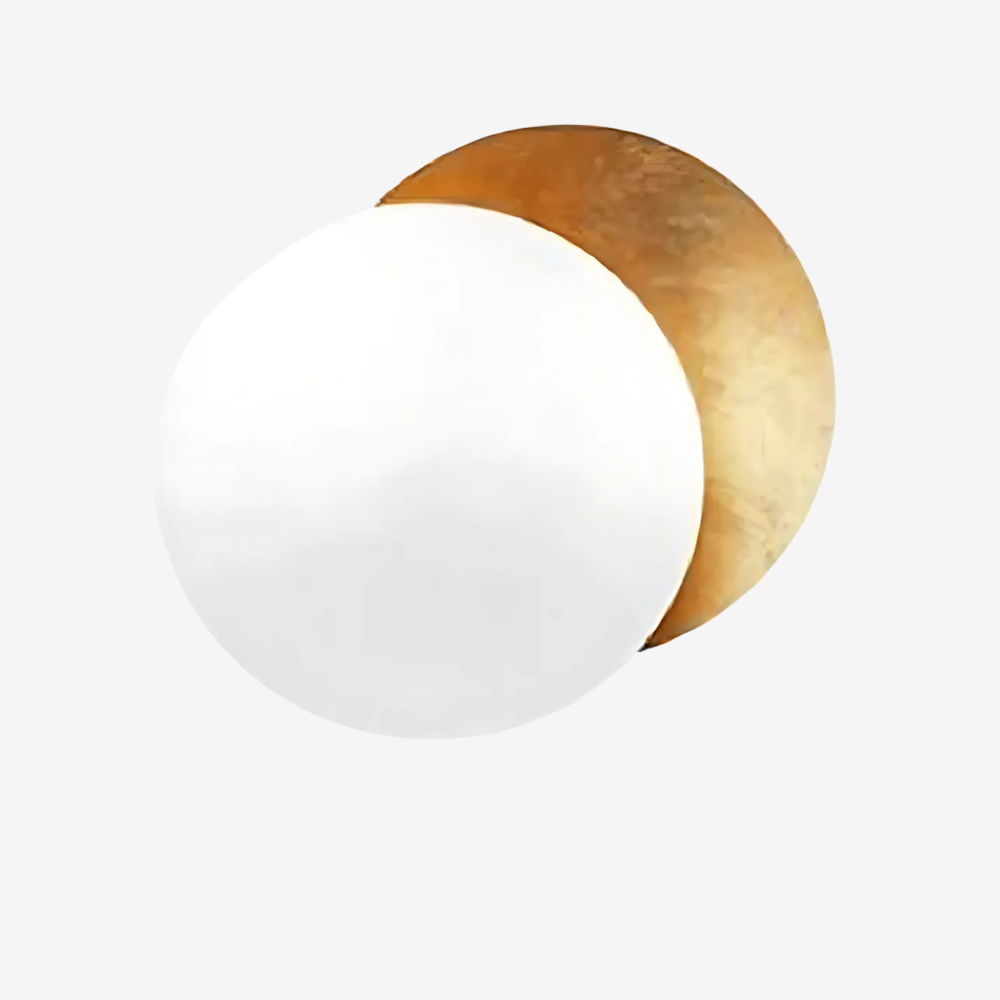 Vegglampe måne gull