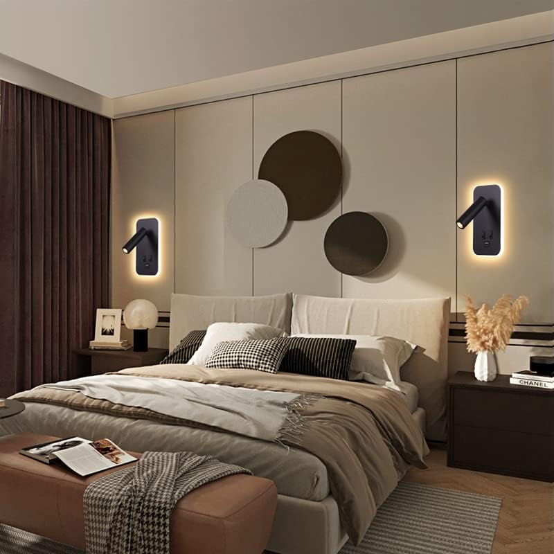 Vegglampe med USB-port