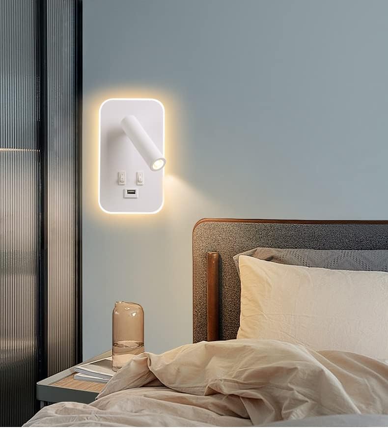 Vegglampe med USB-port