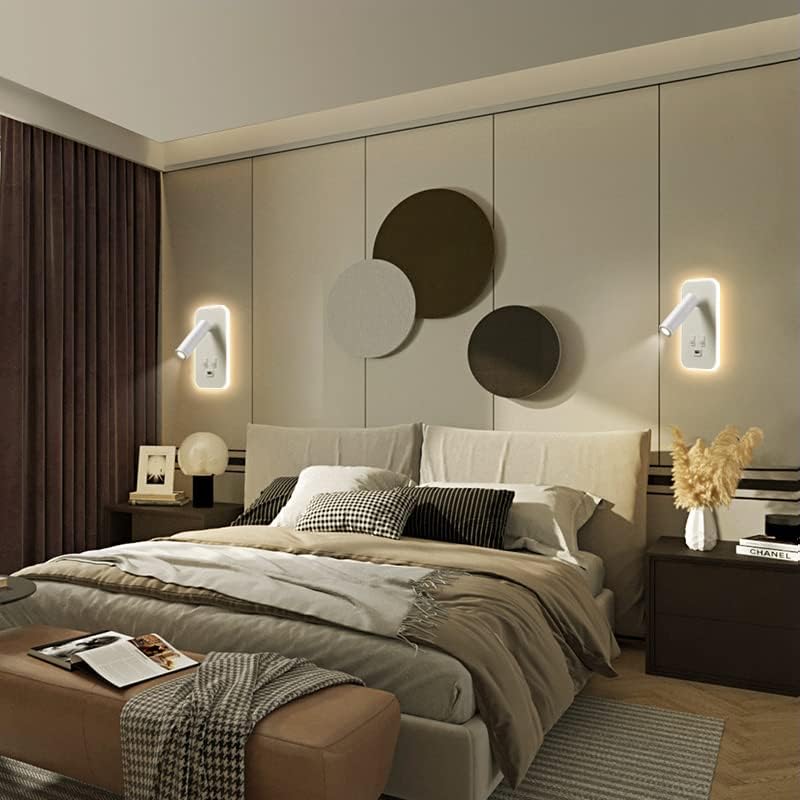 Vegglampe med USB-port