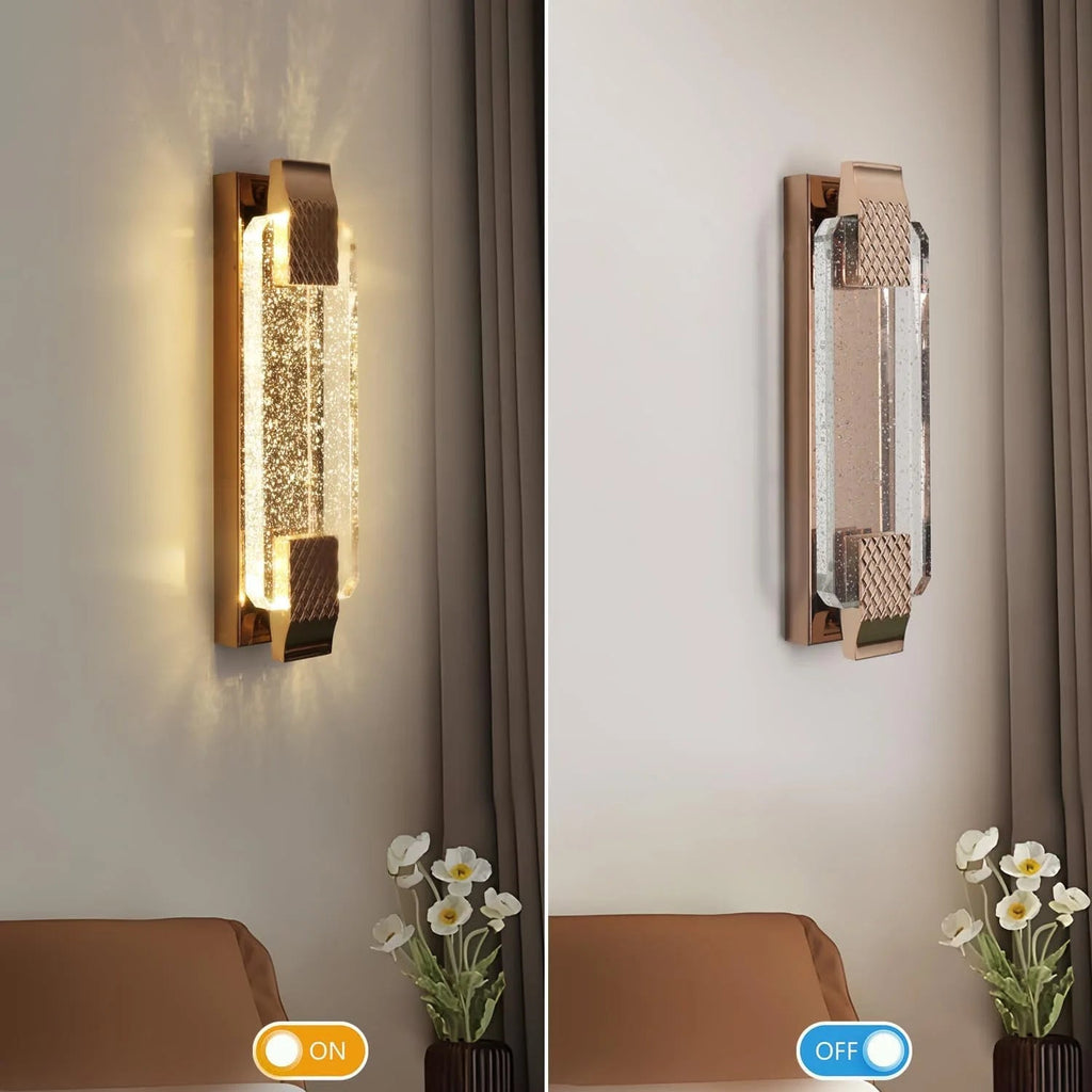 Wall lamp with crystals