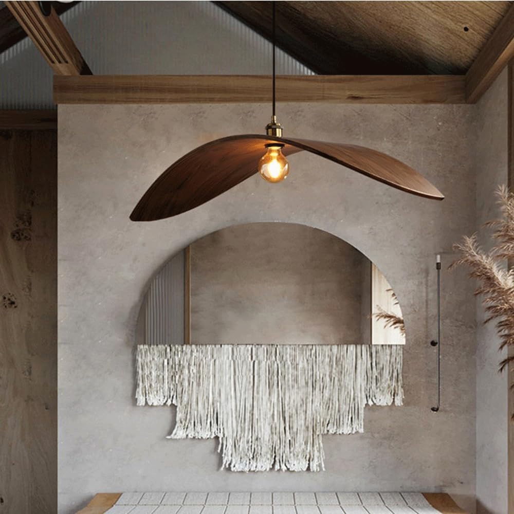 Walnut wood pendant lamp