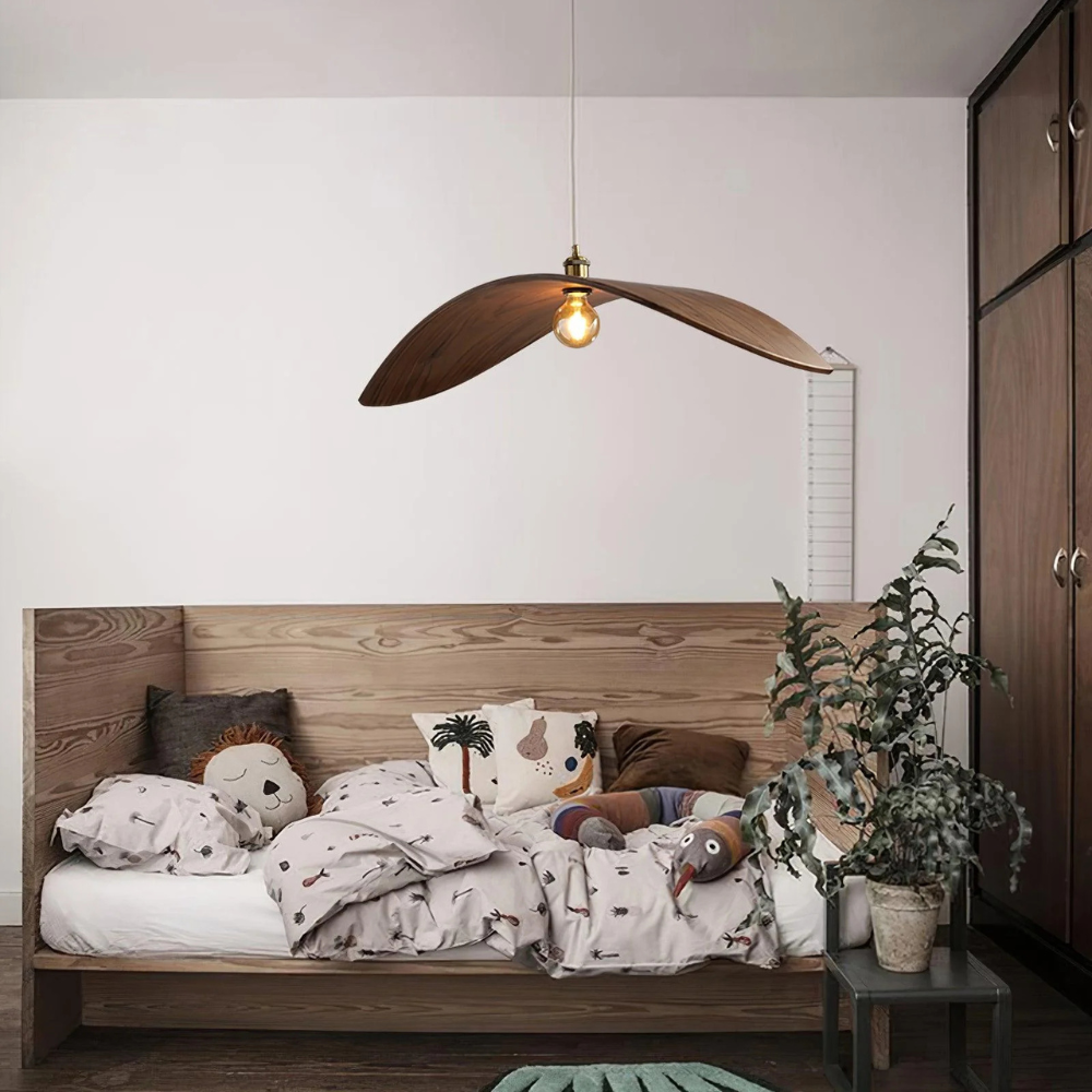 Walnut wood pendant lamp