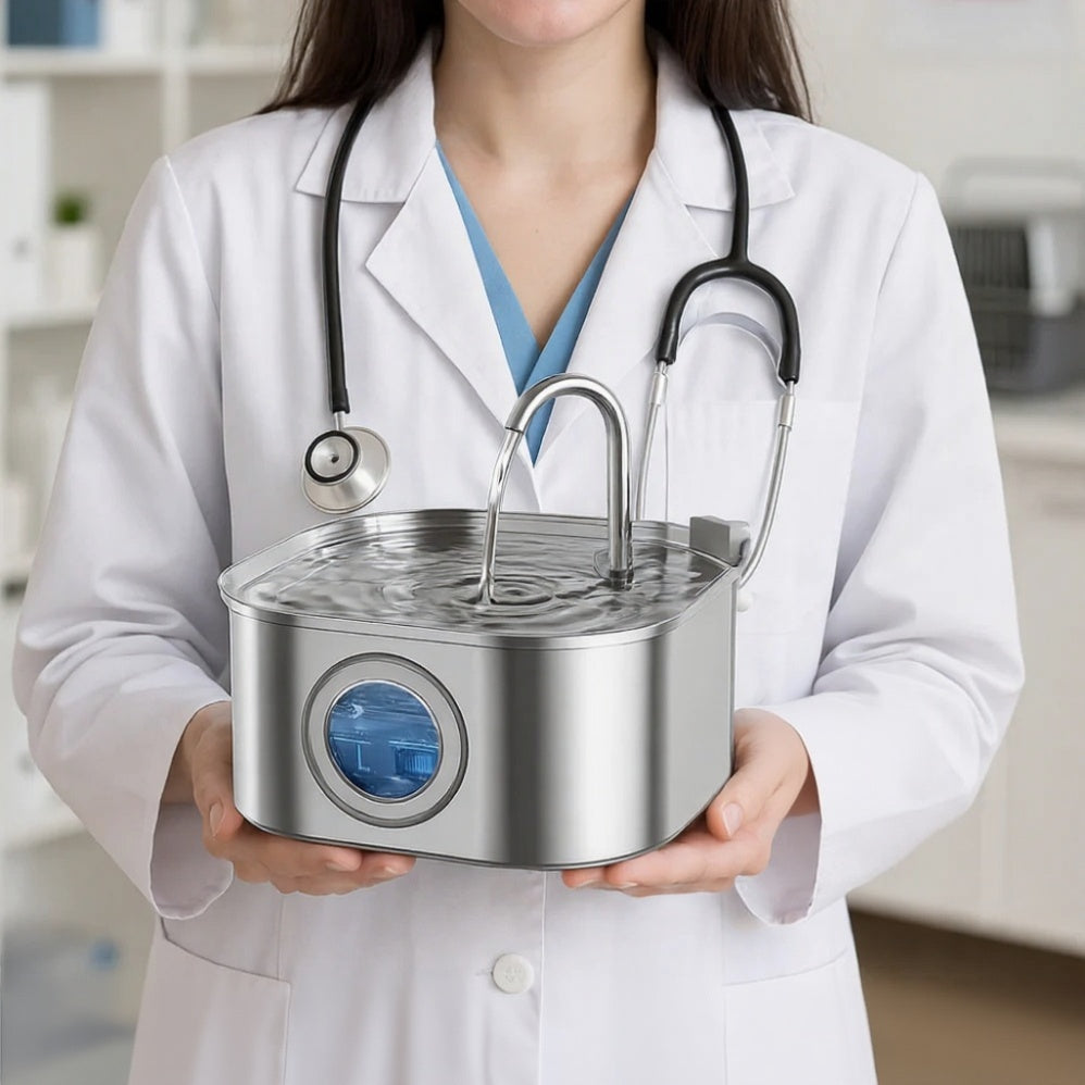 Whisper-Quiet Cat Water Fountain with Vet-Grade Technology – Easy to Clean, Compact Design for All Pets