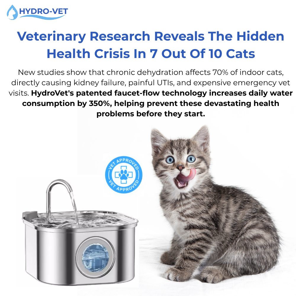 Whisper-Quiet Cat Water Fountain with Vet-Grade Technology – Easy to Clean, Compact Design for All Pets