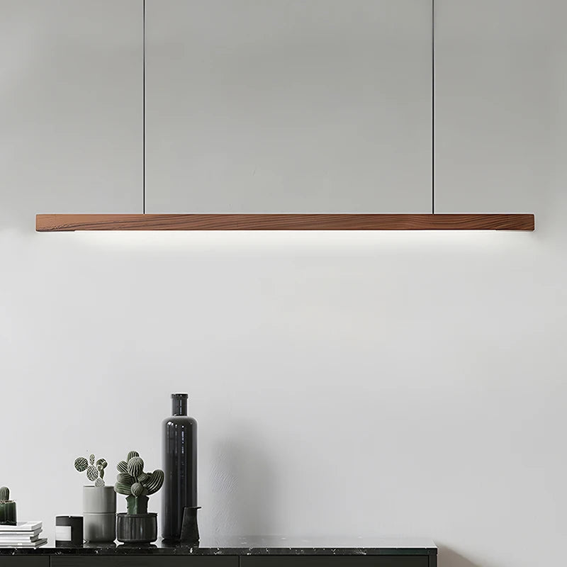 Wooden beam pendant lamp