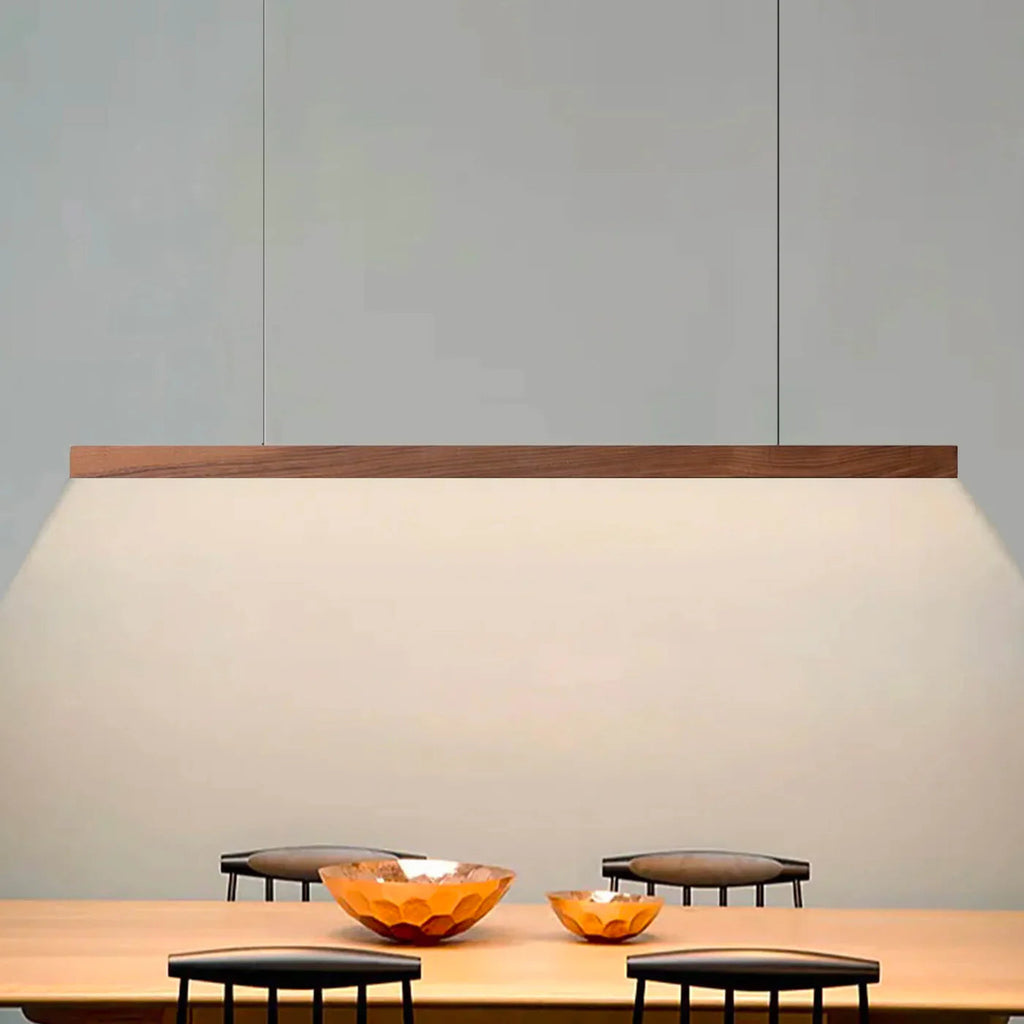 Wooden beam pendant lamp