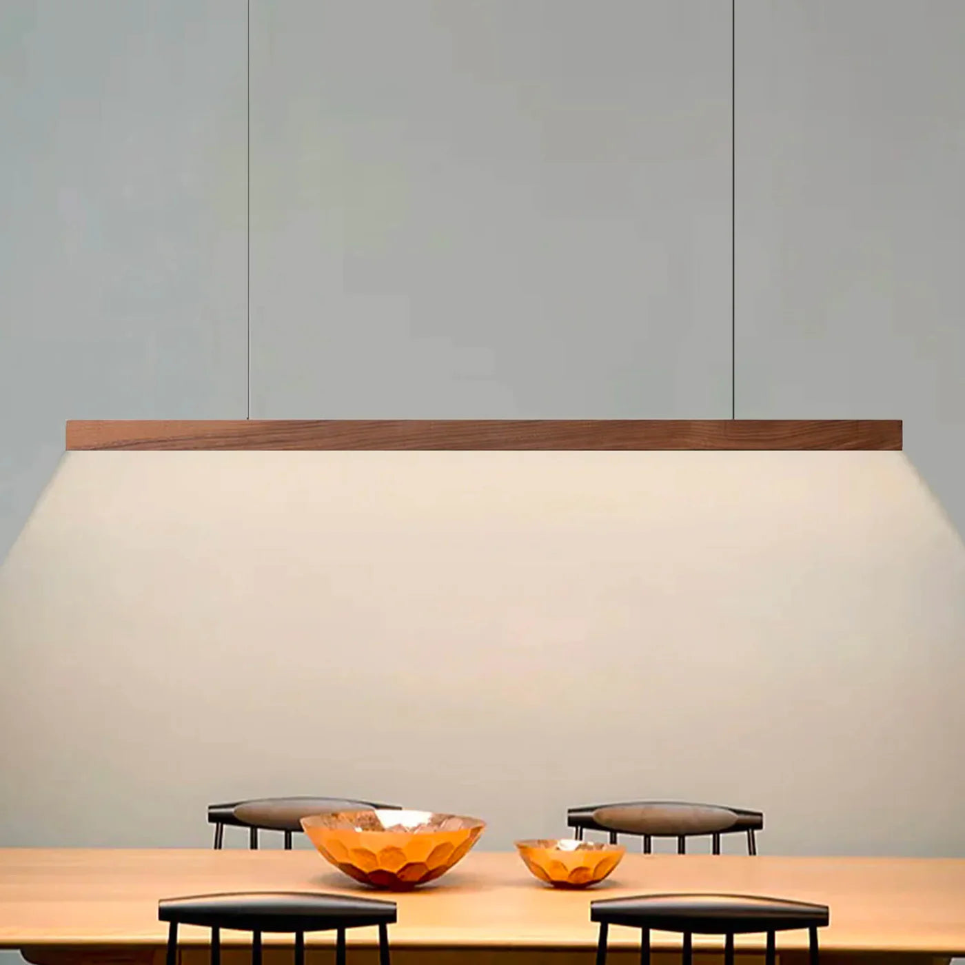 Wooden beam pendant lamp