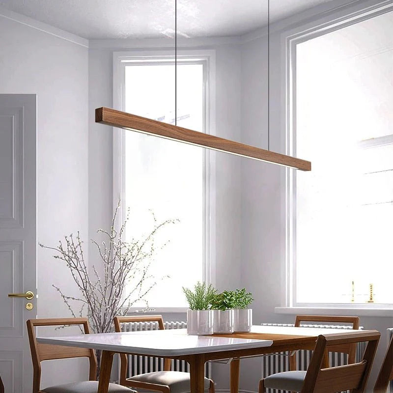 Wooden beam pendant lamp