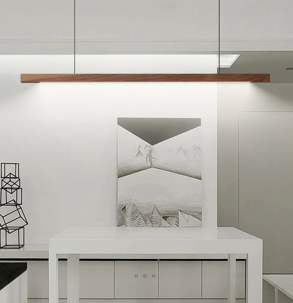 Wooden beam pendant lamp