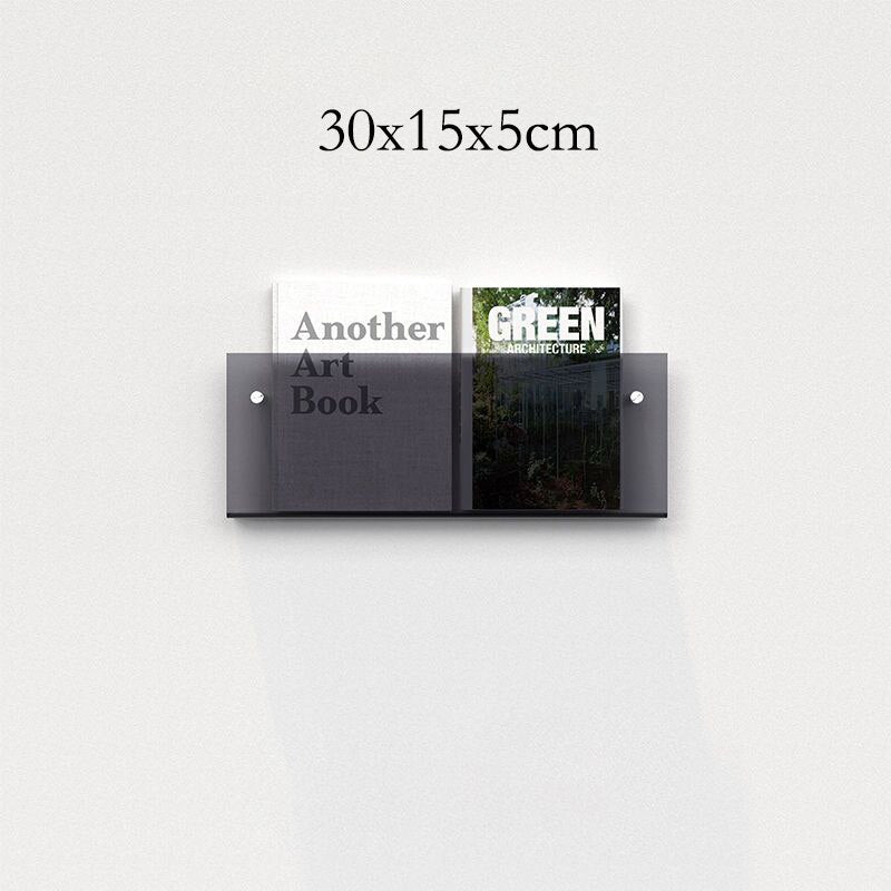 Akrylový nástěnný „plovoucí“ držák na časopisy