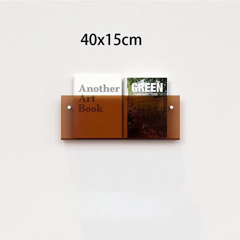 Akrylový nástěnný „plovoucí“ držák na časopisy