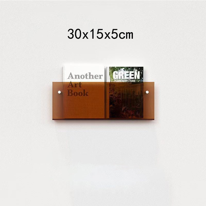 Akrylový nástěnný „plovoucí“ držák na časopisy