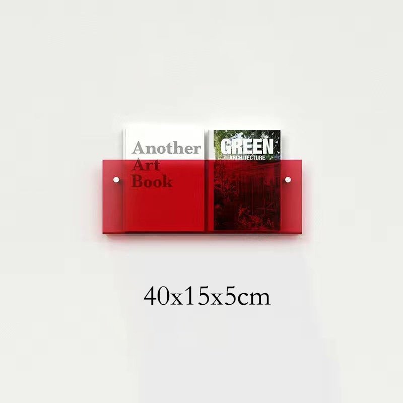 Akrylový nástěnný „plovoucí“ držák na časopisy