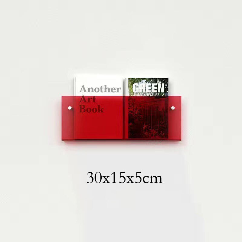 Akrylový nástěnný „plovoucí“ držák na časopisy