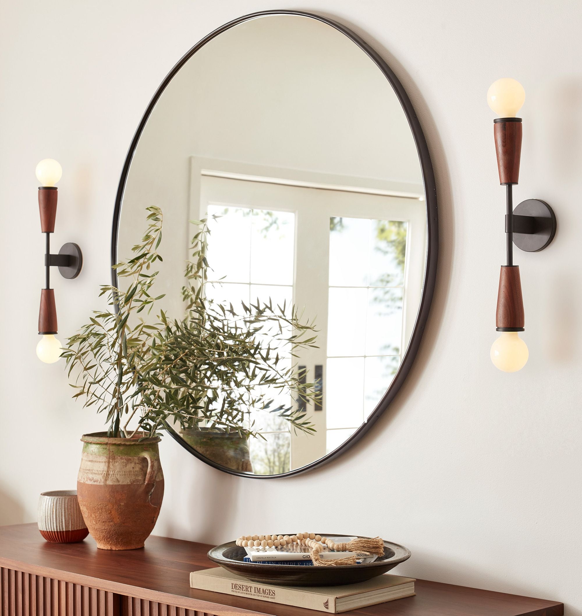 NovaEra Retro Wall Lamp With Solid Brass Body And Walnut Or White Oak Finish