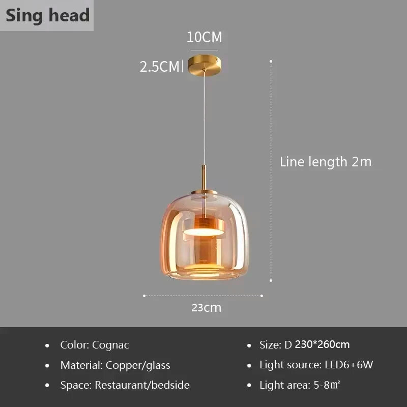 Nordic Glass LED Pendant Light – Modern Luxury Chandelier