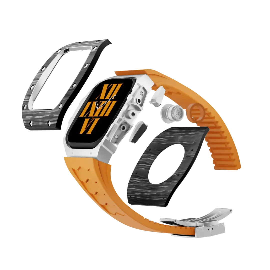 Carbon Fiber Case & Silicone Band for Apple Watch