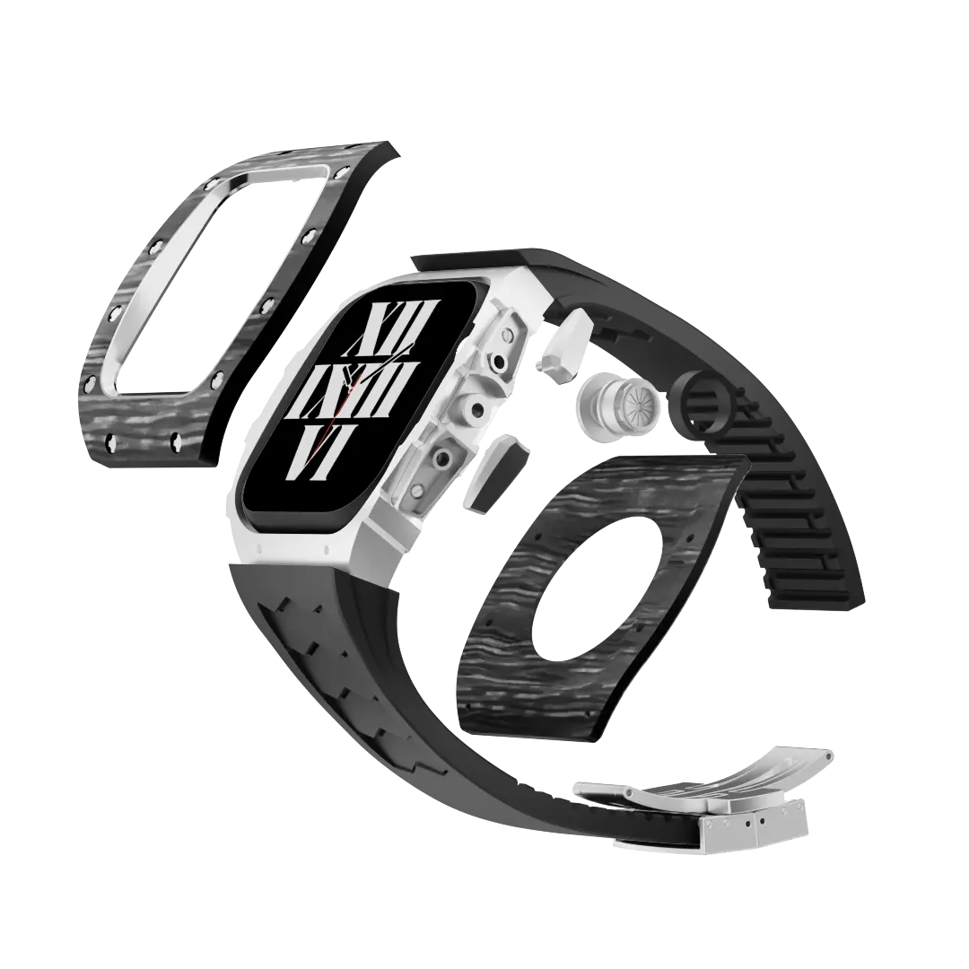 Carbon Fiber Case & Silicone Band for Apple Watch