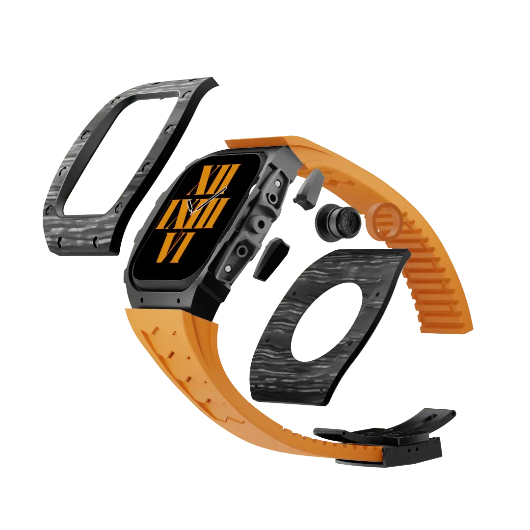 Carbon Fiber Case & Silicone Band for Apple Watch