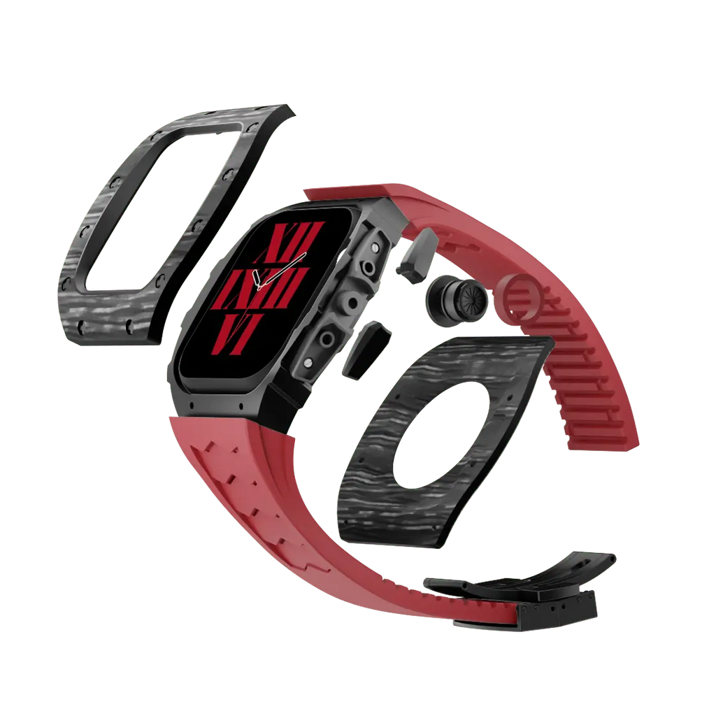 Carbon Fiber Case & Silicone Band for Apple Watch