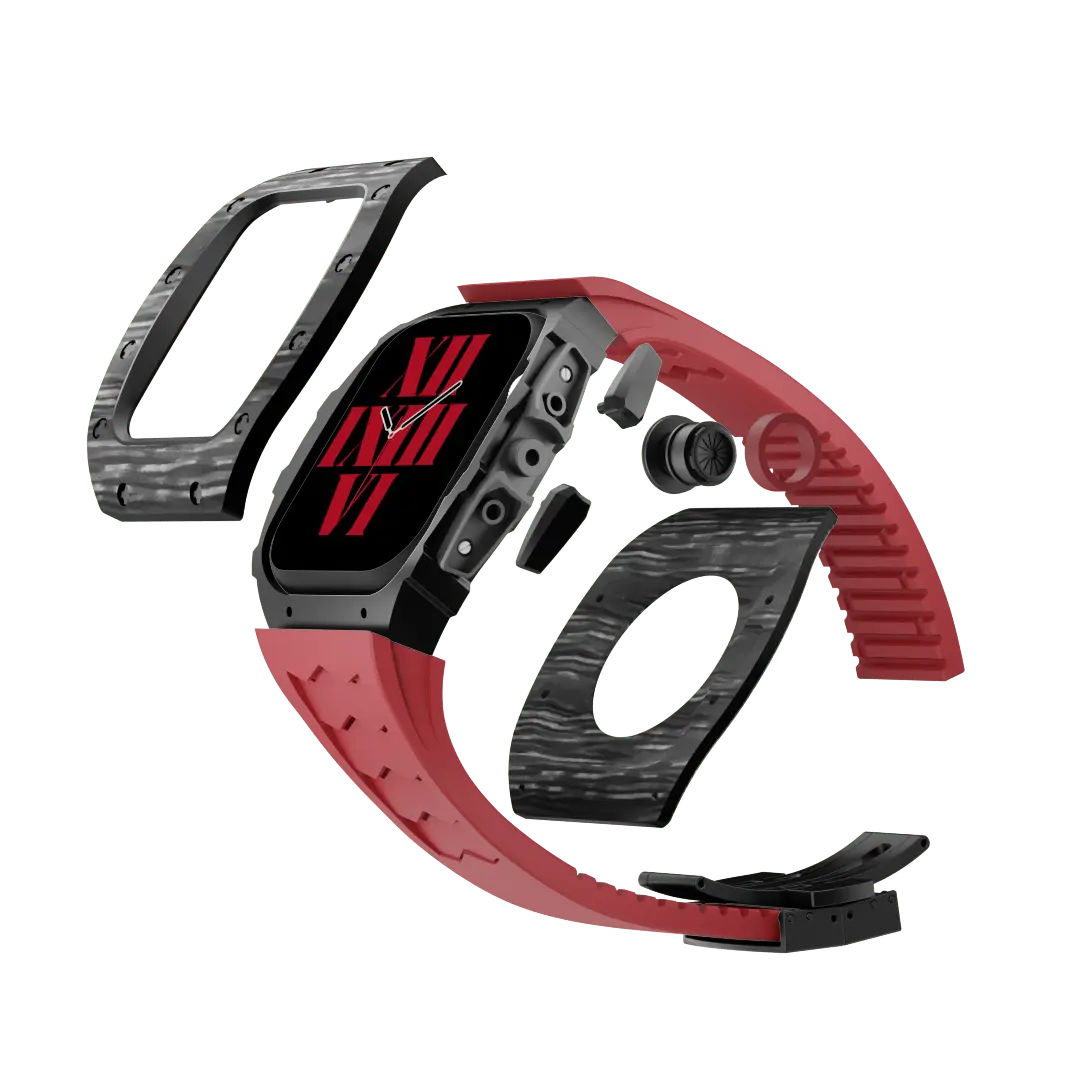 Carbon Fiber Case & Silicone Band for Apple Watch