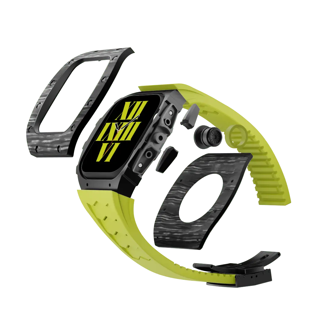 Carbon Fiber Case & Silicone Band for Apple Watch