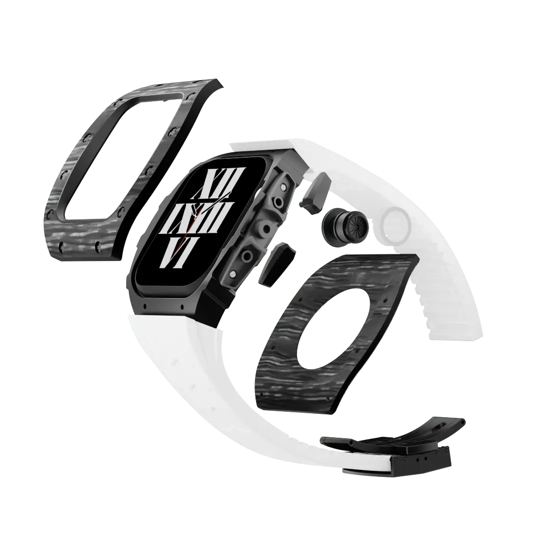 Carbon Fiber Case & Silicone Band for Apple Watch