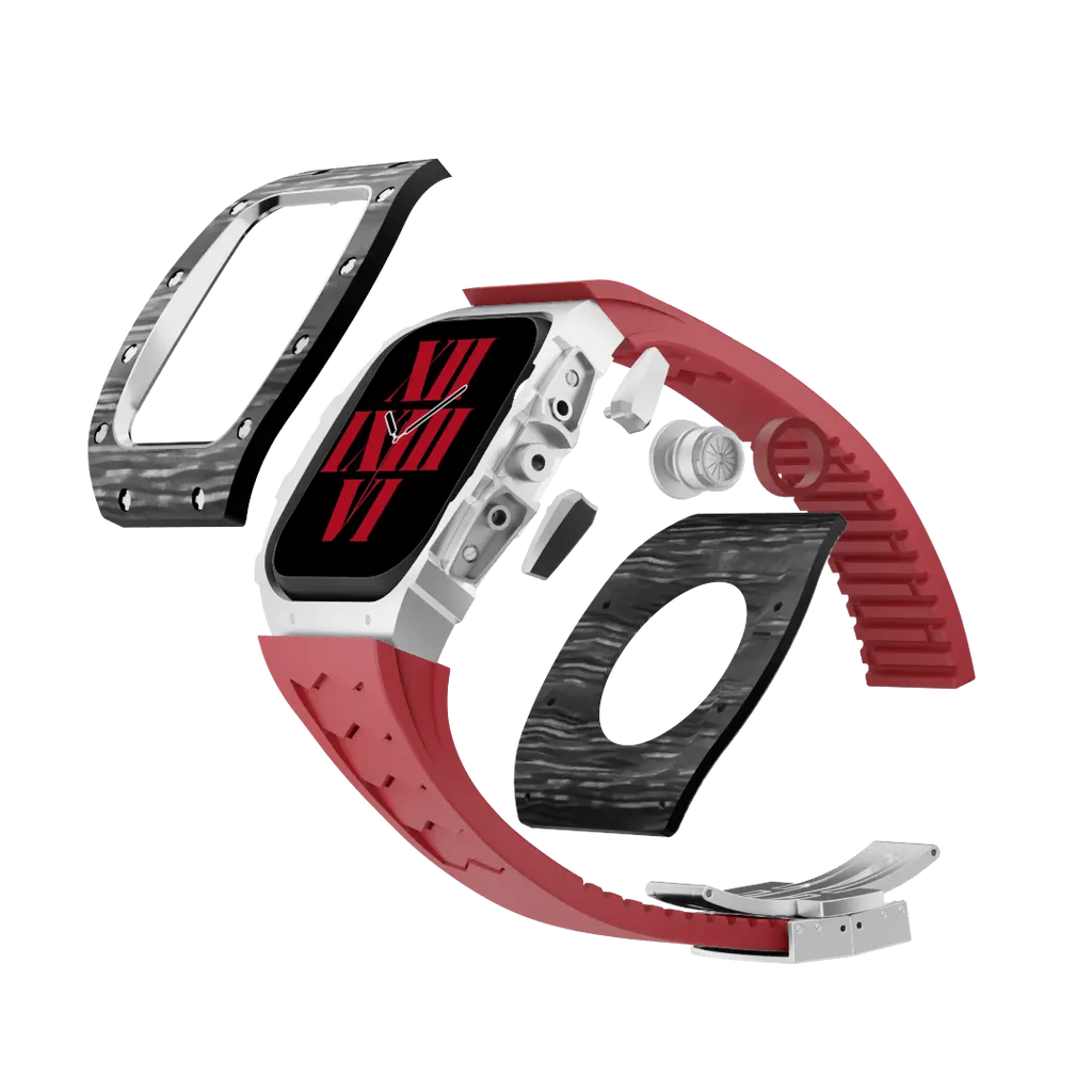 Carbon Fiber Case & Silicone Band for Apple Watch