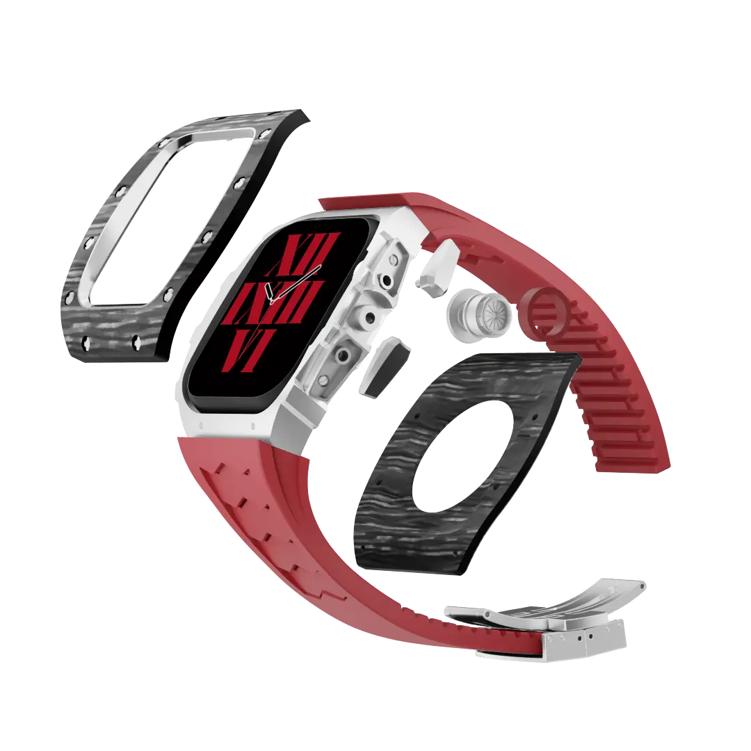 Carbon Fiber Case & Silicone Band for Apple Watch
