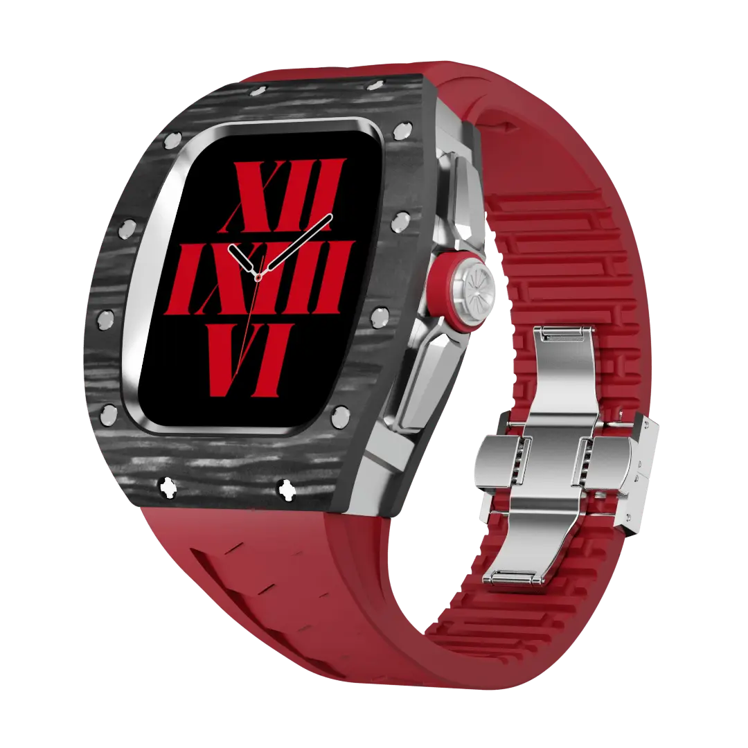 Carbon Fiber Case & Silicone Band for Apple Watch