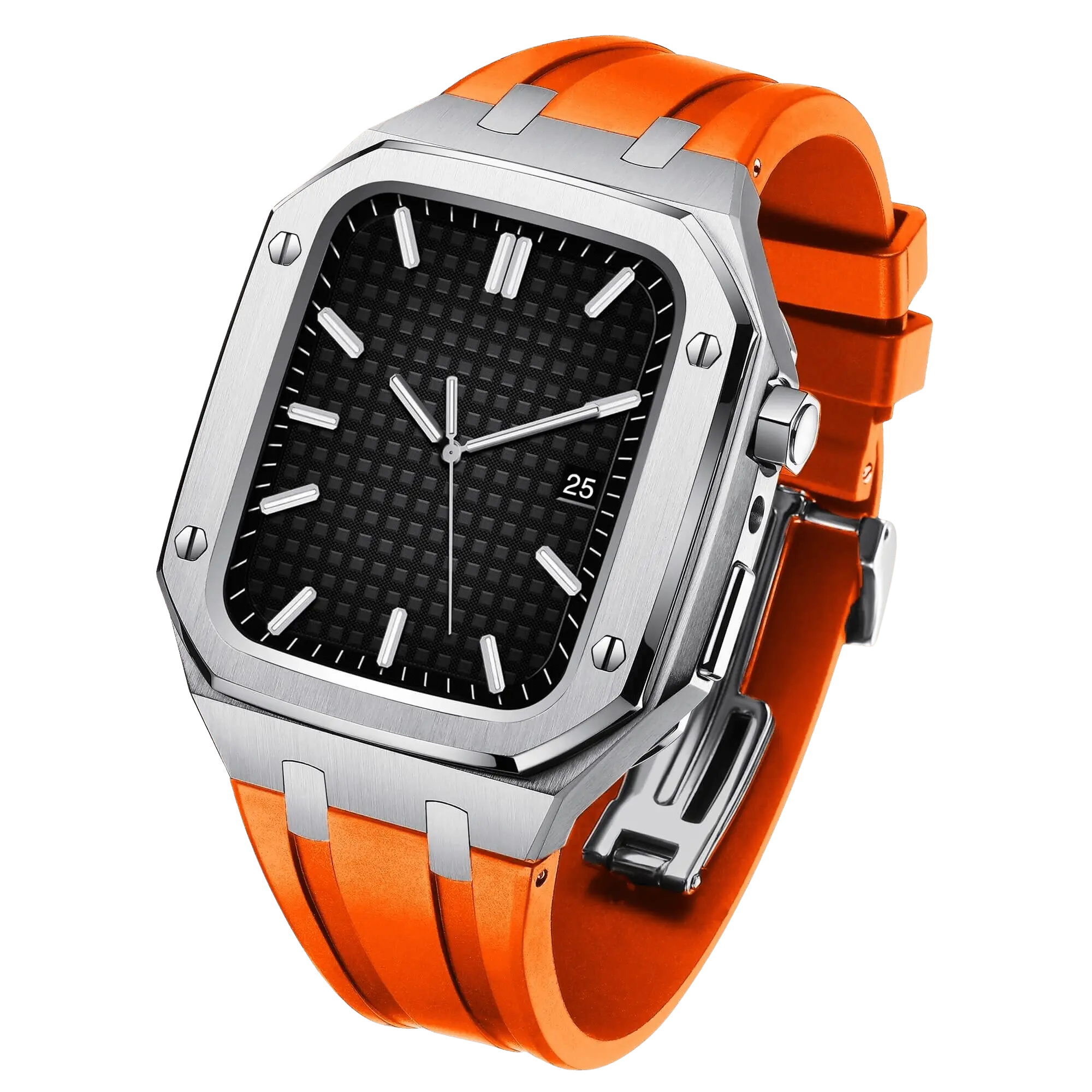 Stainless Steel Case & Silicone Band for Apple Watch