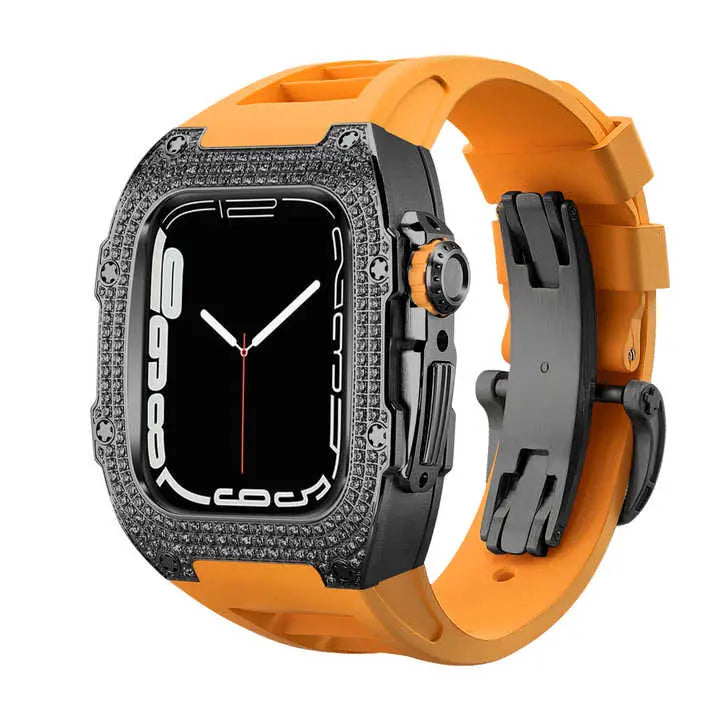 Titanium Adorned Case & Silicone Band for Apple Watch