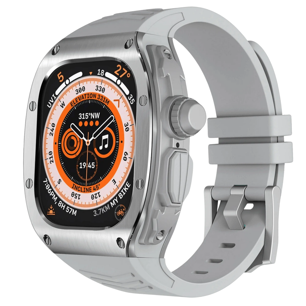 Rustfritt stål-etui og silikonrem for Apple Watch Ultra
