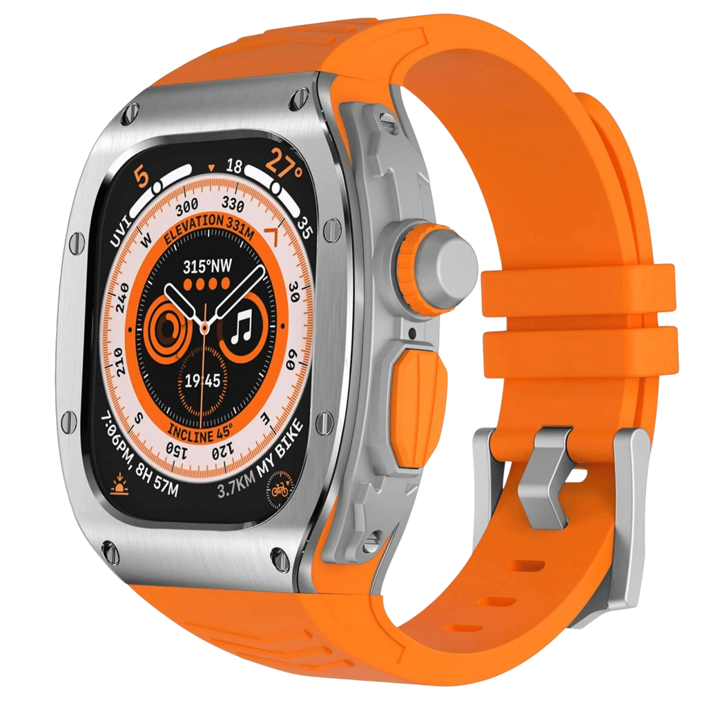 Rustfritt stål-etui og silikonrem for Apple Watch Ultra