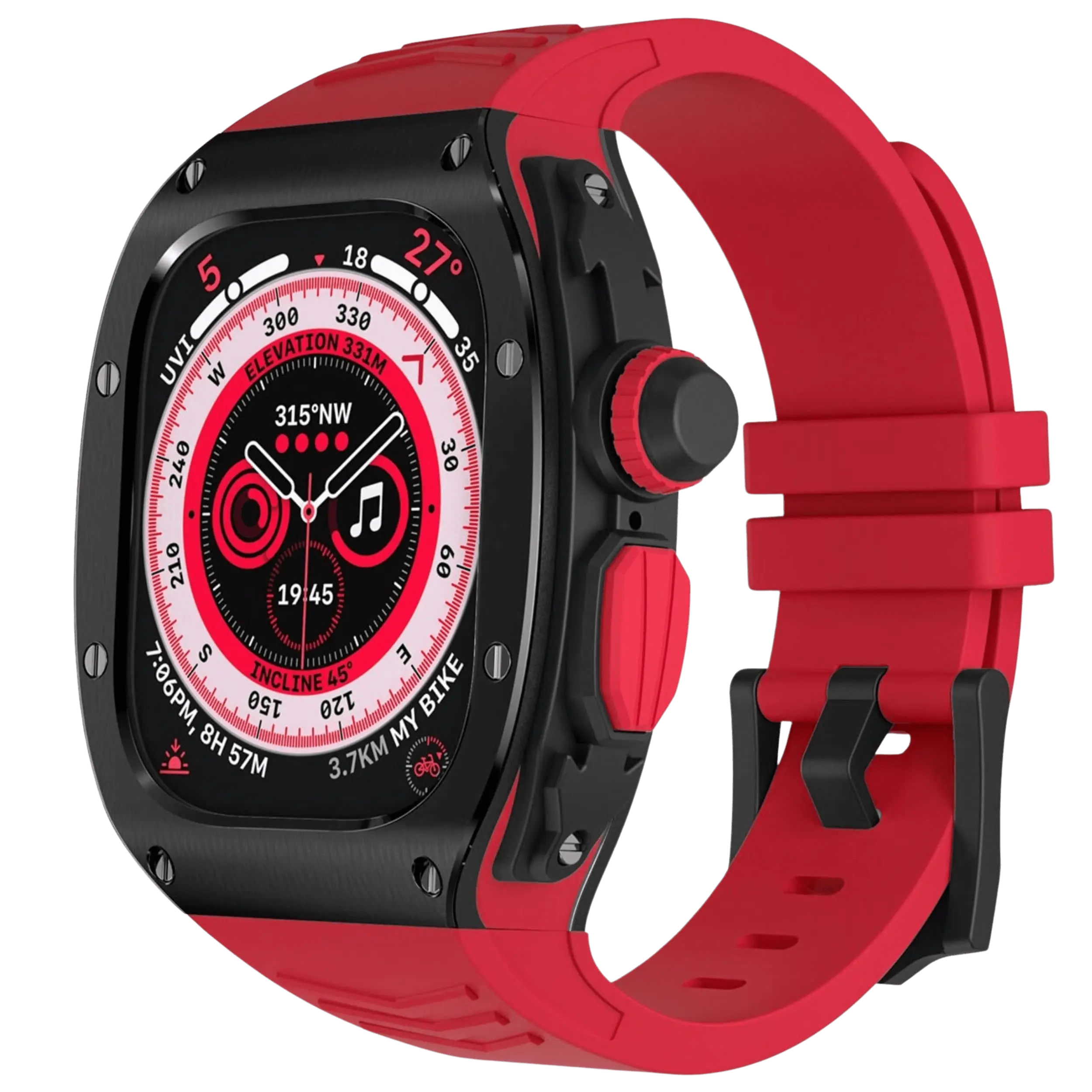 Rustfritt stål-etui og silikonrem for Apple Watch Ultra