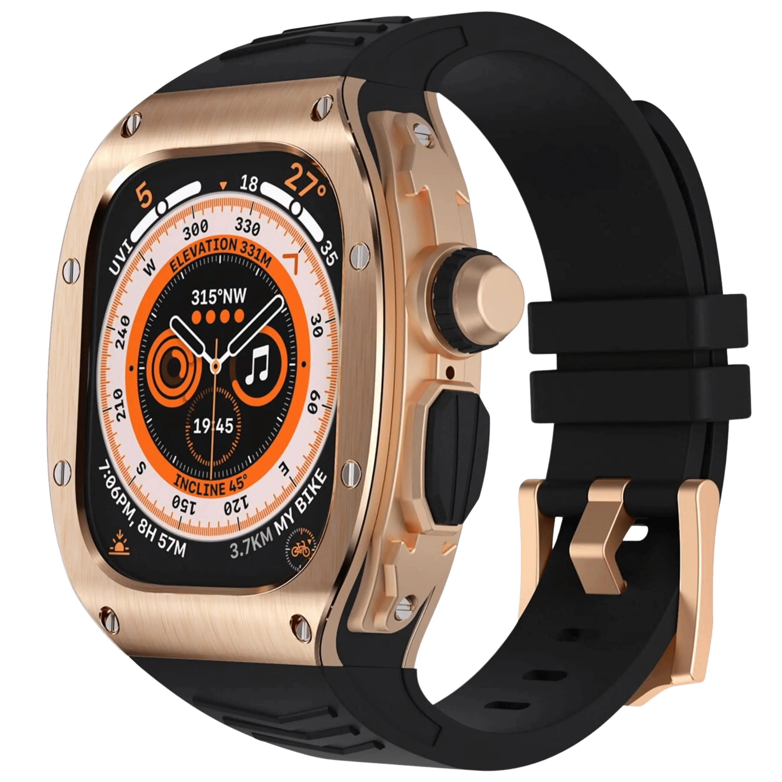 Rustfritt stål-etui og silikonrem for Apple Watch Ultra