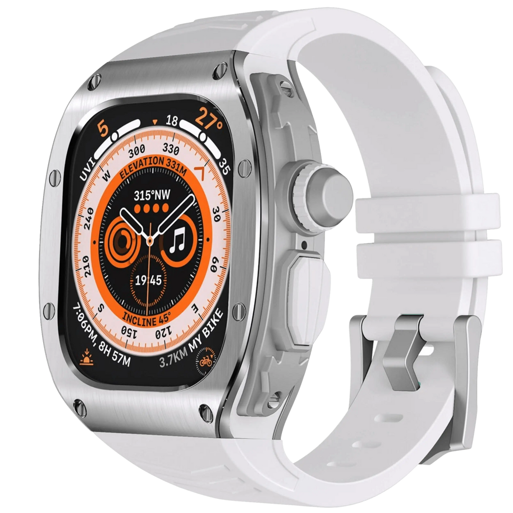 Rustfritt stål-etui og silikonrem for Apple Watch Ultra
